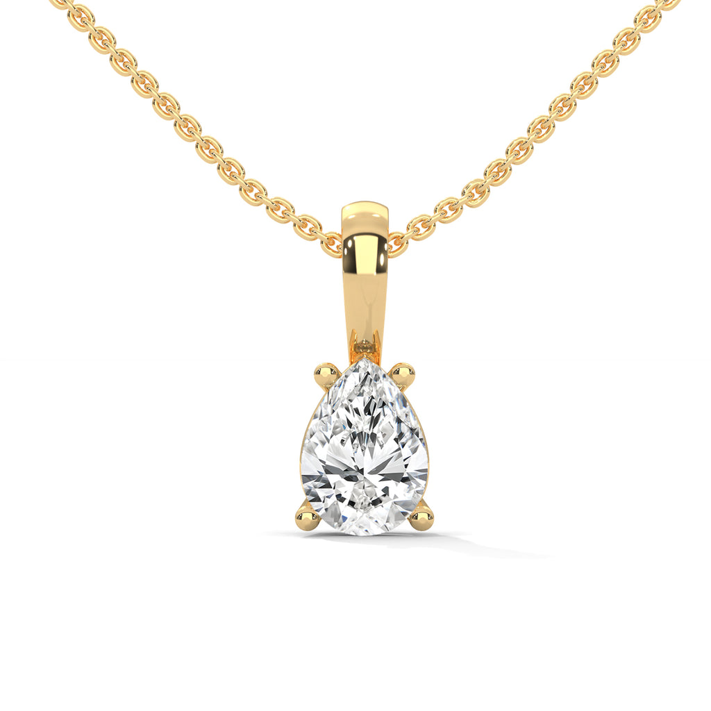 Majestic 1 Ct. Pear Shaped Solitaire Diamond Pendant With Timeless Elegance