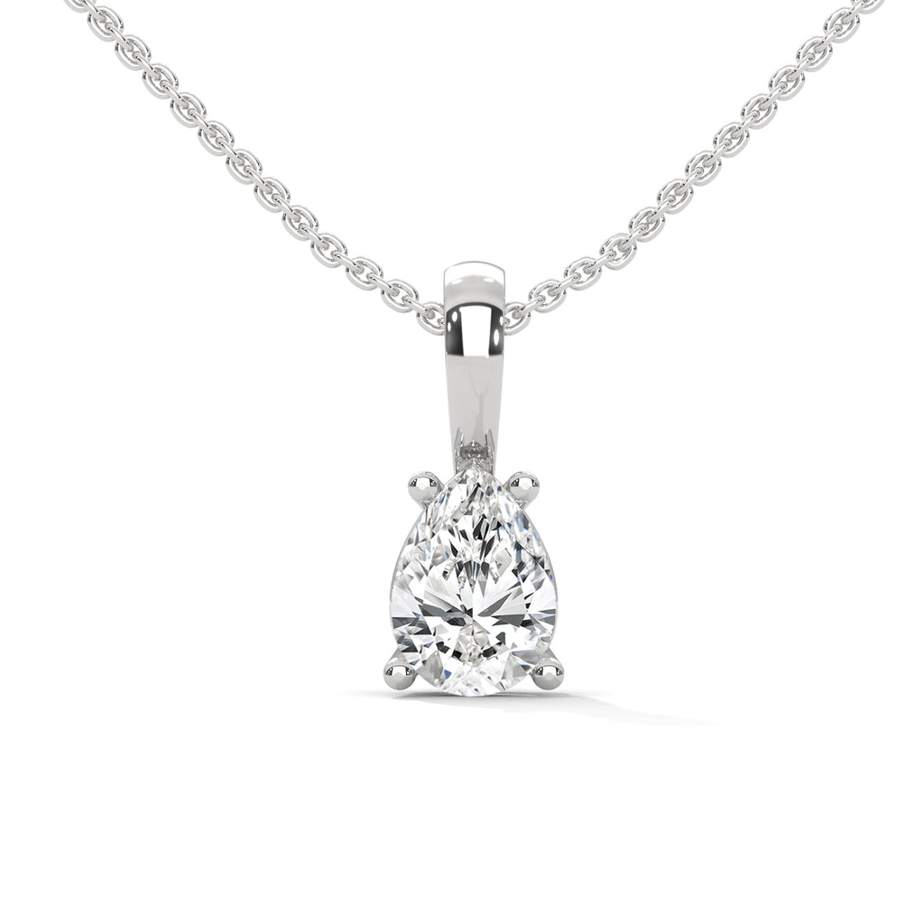 1.5 Ct. Majestic Pear Shaped Solitaire Diamond Pendant -Timeless And Elegant