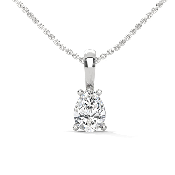 1 Ct. Majestic Pear Shaped Solitaire Diamond Pendant - Timeless Pure Elegance