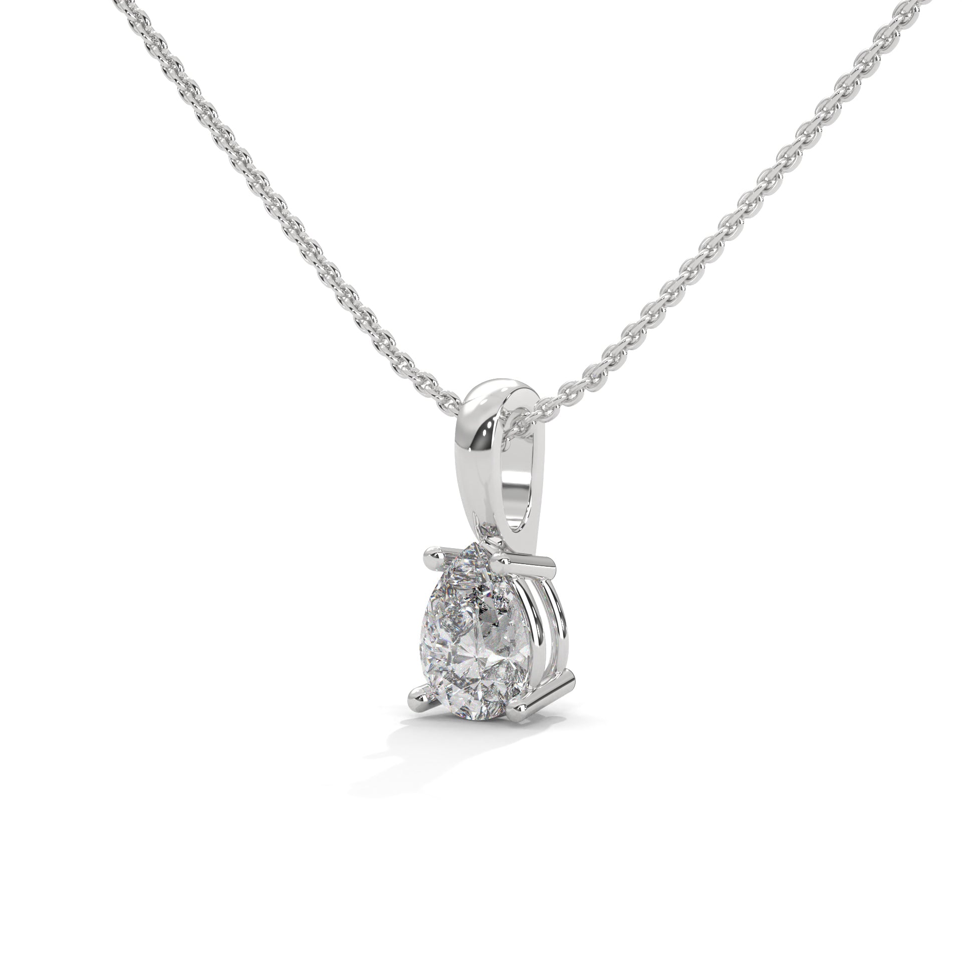 1 Ct. Majestic Pear Shaped Solitaire Diamond Pendant - Timeless Pure Elegance