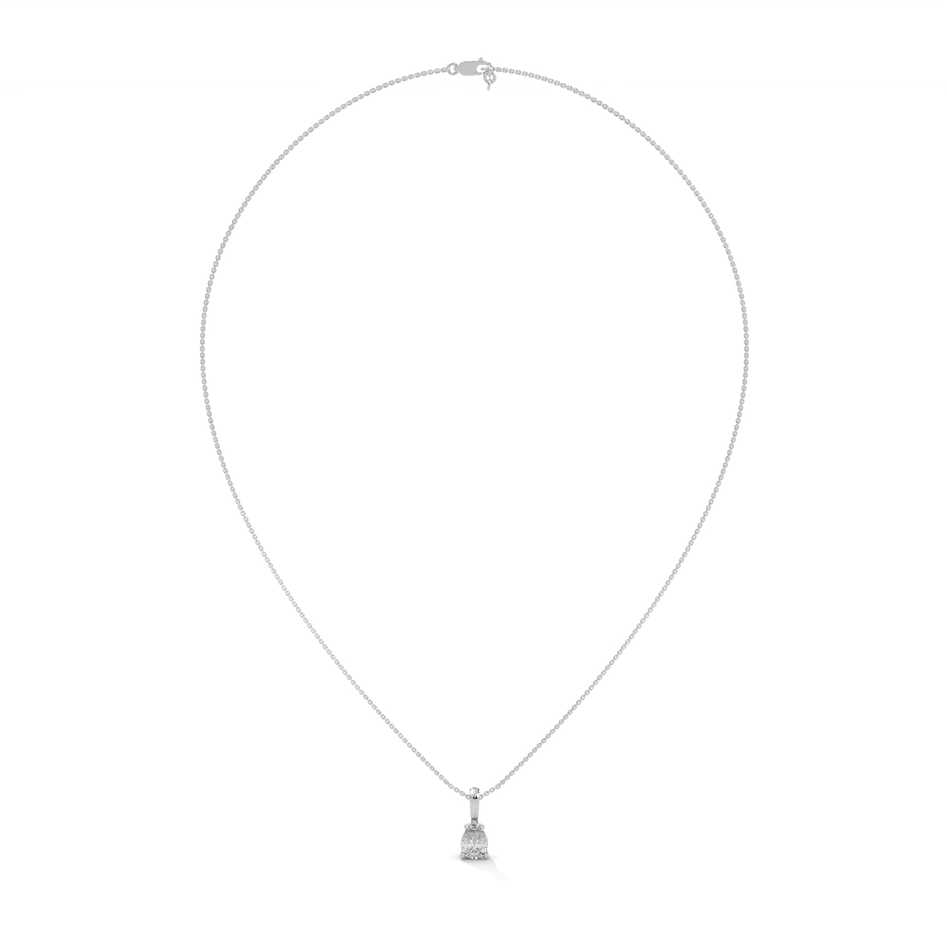 1 Ct. Majestic Pear Shaped Solitaire Diamond Pendant - Timeless Pure Elegance