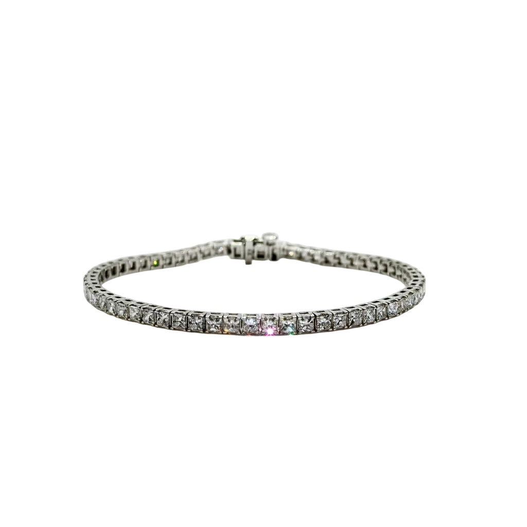 4.9 Ct. Tennis Bracelet with Round Cut Diamonds Crafted with 9K White Gold