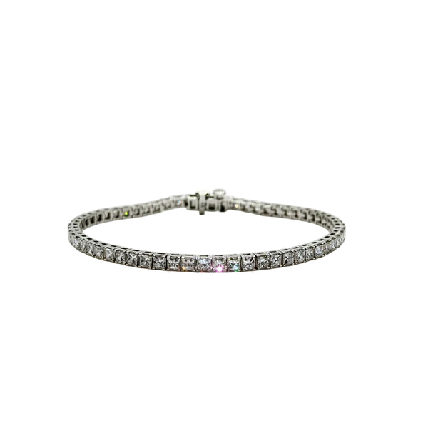 4.9 Ct. Tennis Bracelet with Round Cut Diamonds Crafted with 9K White Gold