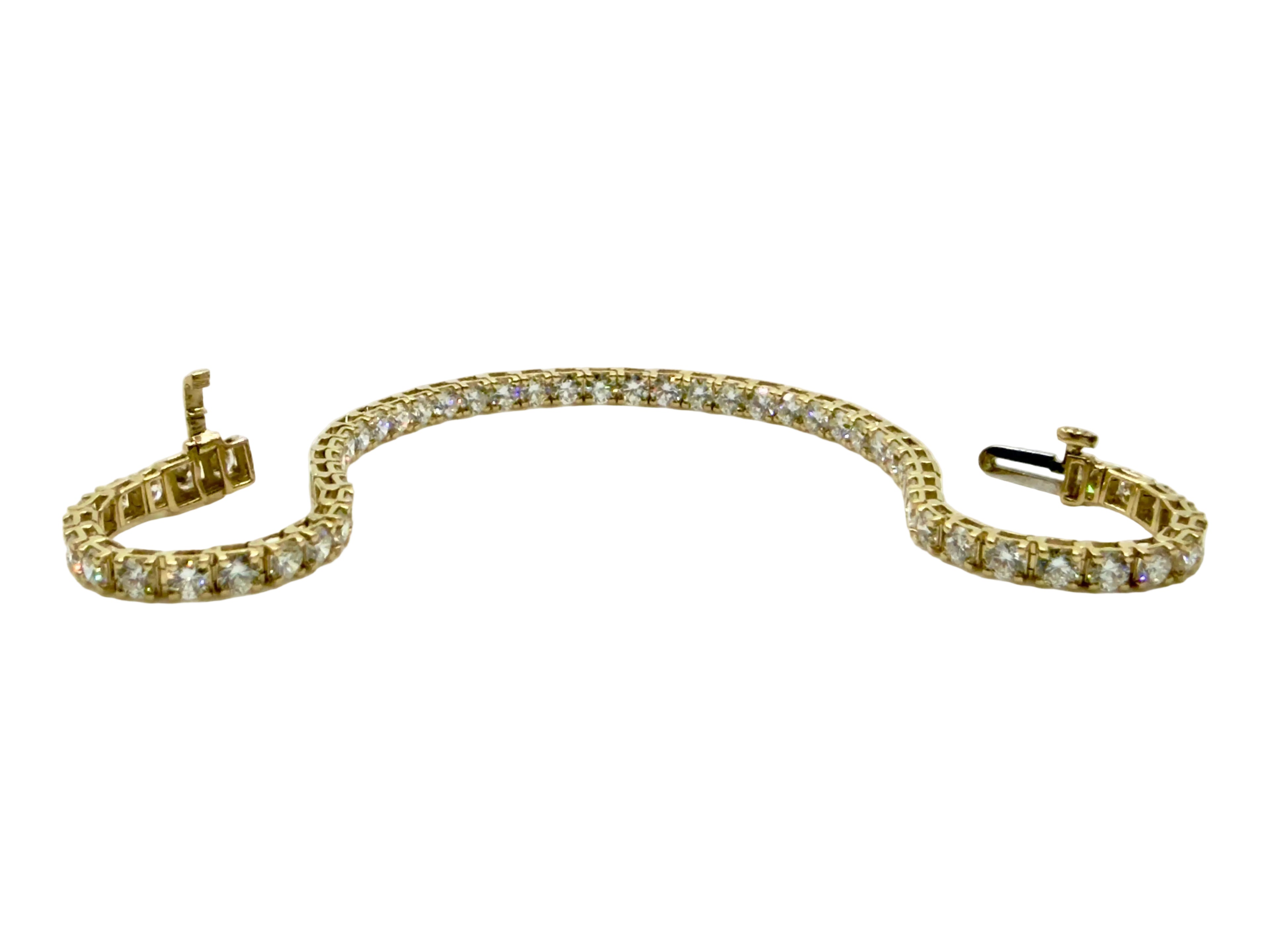 3.5 Ct. Tennis Bracelet with Round Diamonds Crafted In 9K Yellow Gold