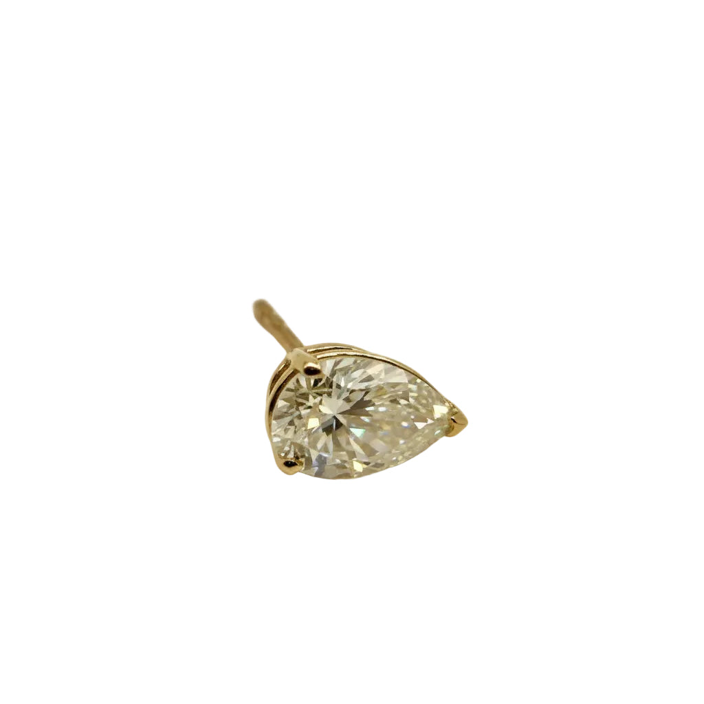 Pair of Studs With 4.0 Ct. PEAR Shaped Solitaire Diamonds Set In A Classic Three Prong Basket