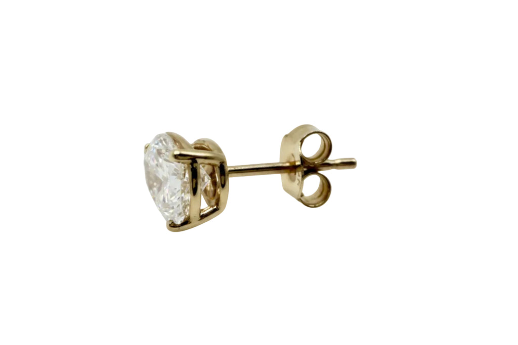Pair of Studs With 1.0 Ct. ROUND Cut Solitaire Diamonds Set In A Classic Four Prong Basket Setting