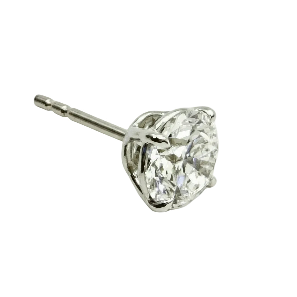 Single Piece Of Stud With 0.25 Ct. ROUND Brilliant Cut Stone Set In A Classic Four Prong Basket