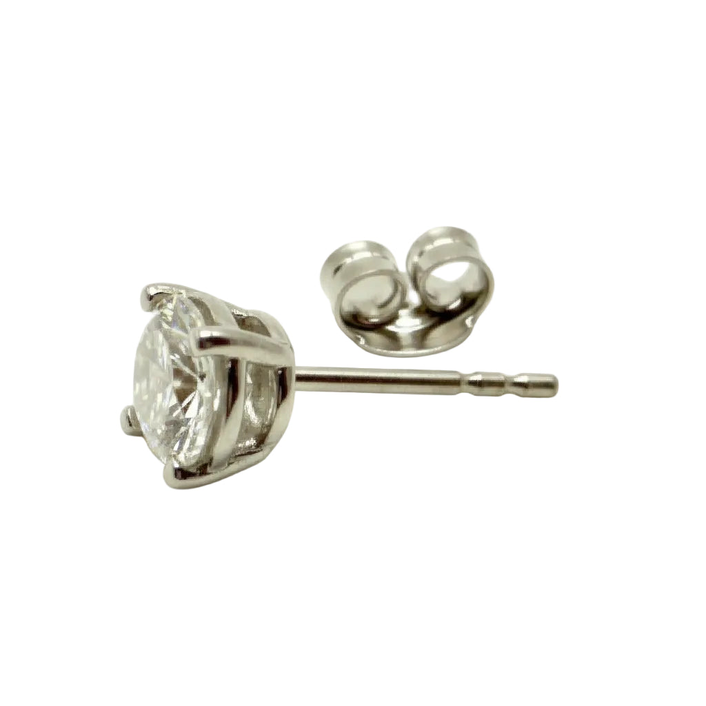 Single Piece Of Stud With 0.25 Ct. ROUND Brilliant Cut Stone Set In A Classic Four Prong Basket