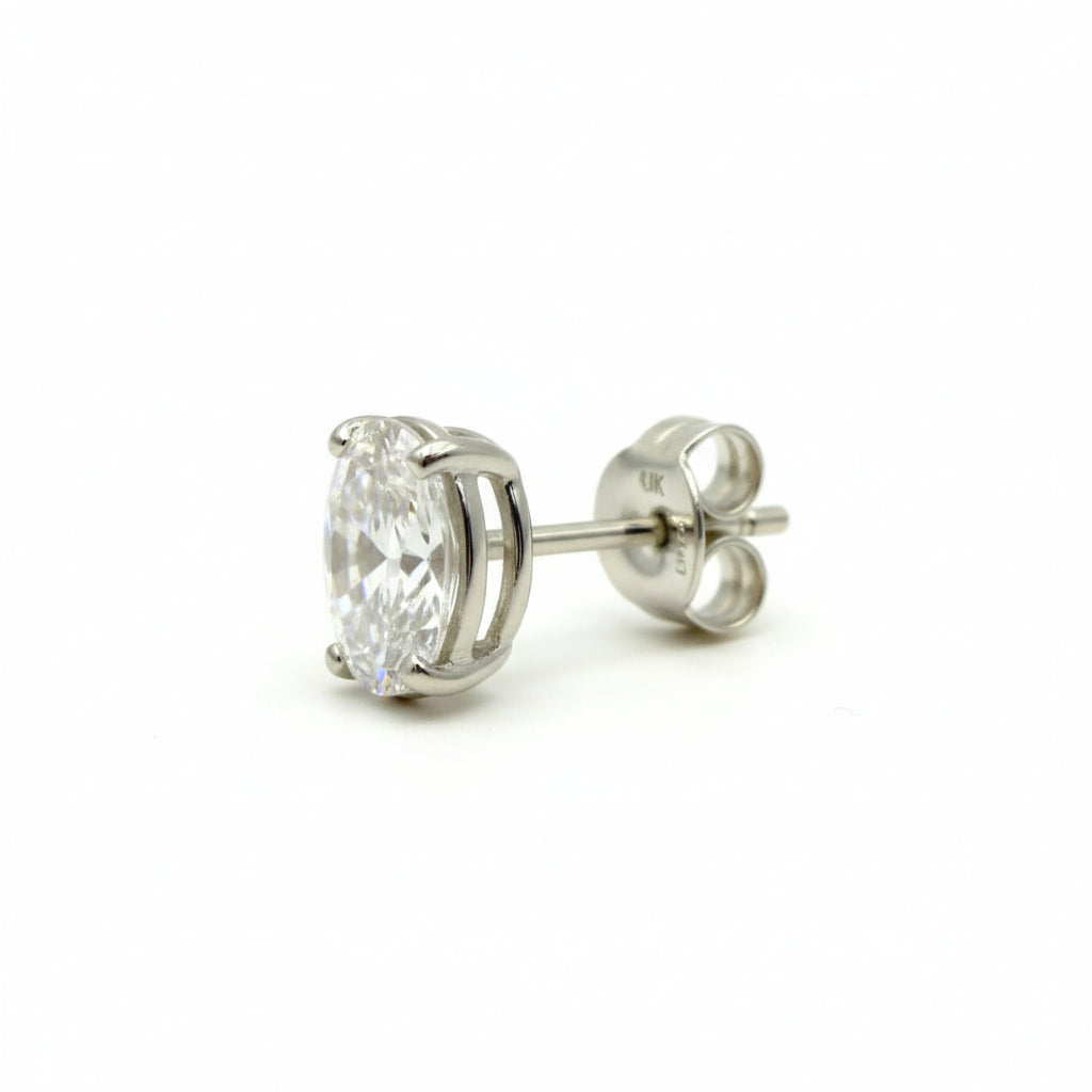 Single Piece Of Stud With 0.25 Ct. PEAR Shaped Excellent Cut Stone Set In A Classic Three Prong Basket