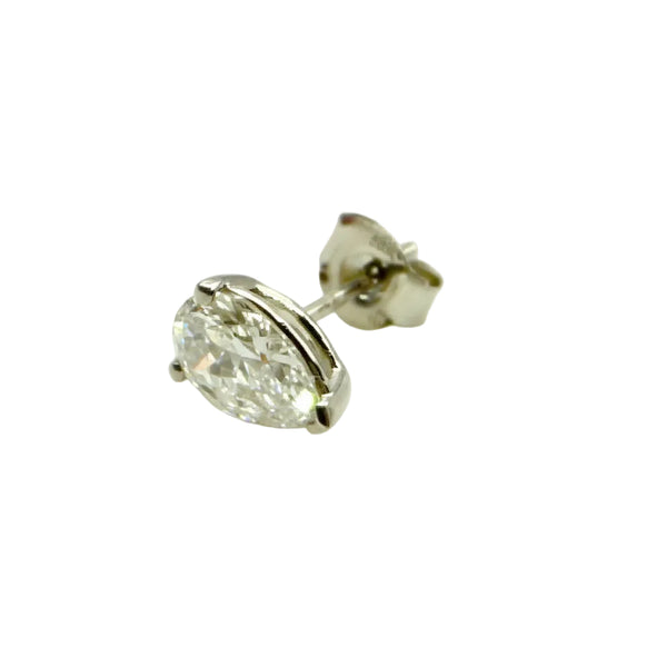 Single Piece Of Stud With 0.25 Ct. PEAR Shaped Excellent Cut Stone Set In A Classic Three Prong Basket