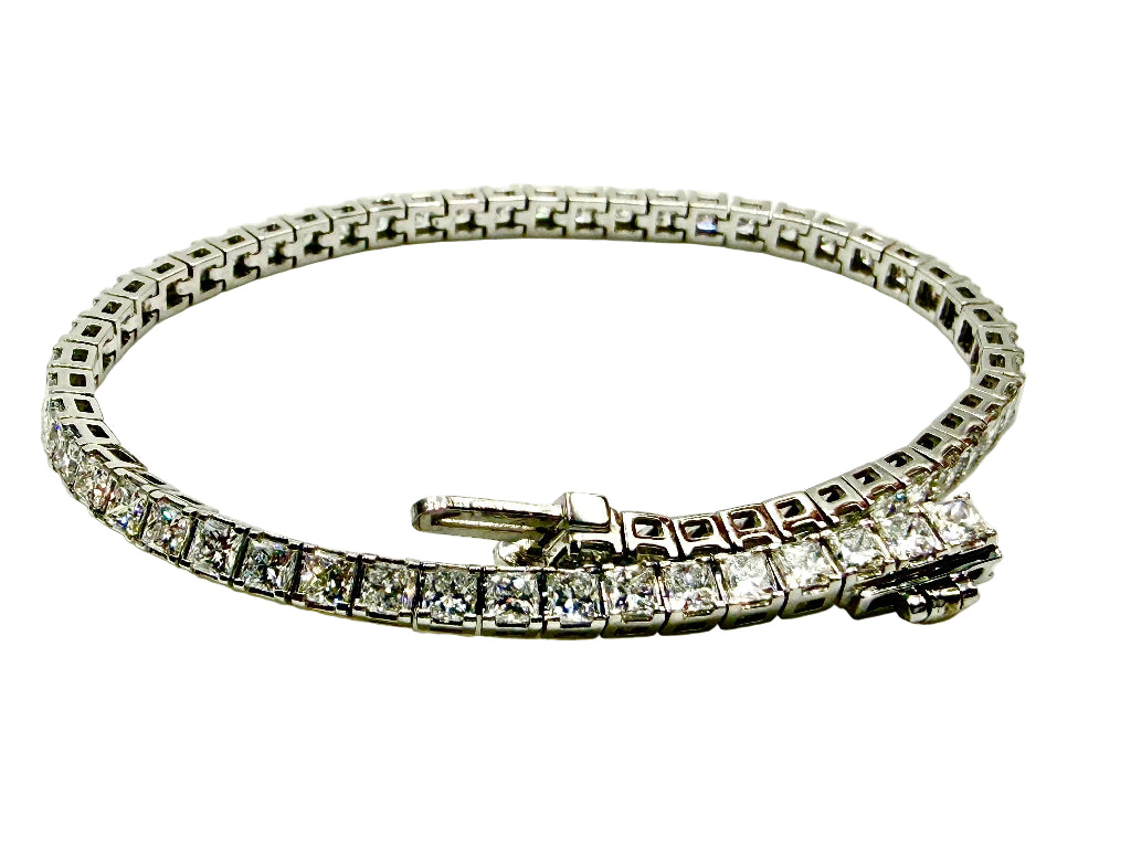 8.8 Ct.Tennis Bracelet With ROUND Cut Diamonds Crafted In 9K White Gold