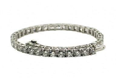 8.8 Ct.Tennis Bracelet With ROUND Cut Diamonds Crafted In 9K White Gold