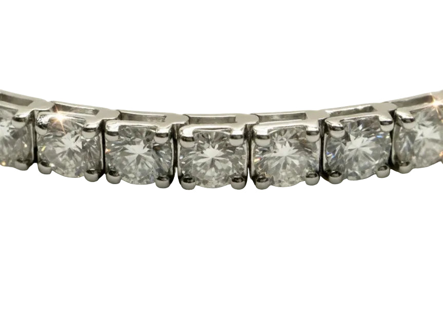 8.8 Ct.Tennis Bracelet With ROUND Cut Diamonds Crafted In 9K White Gold
