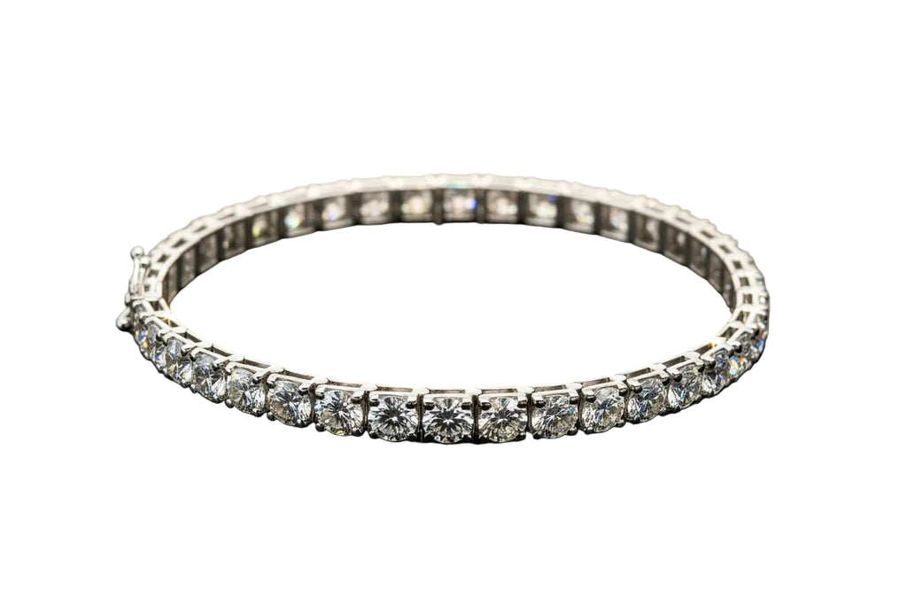 8.3 Ct.Tennis Bracelet With ROUND Cut Diamonds Crafted In 9K White Gold
