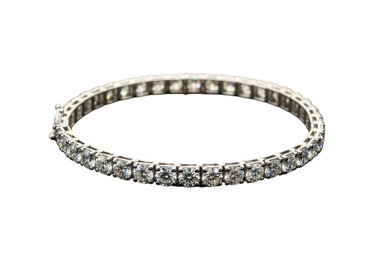 8.5 Ct.Tennis Bracelet With ROUND Cut Diamonds Crafted In 9K Solid Gold