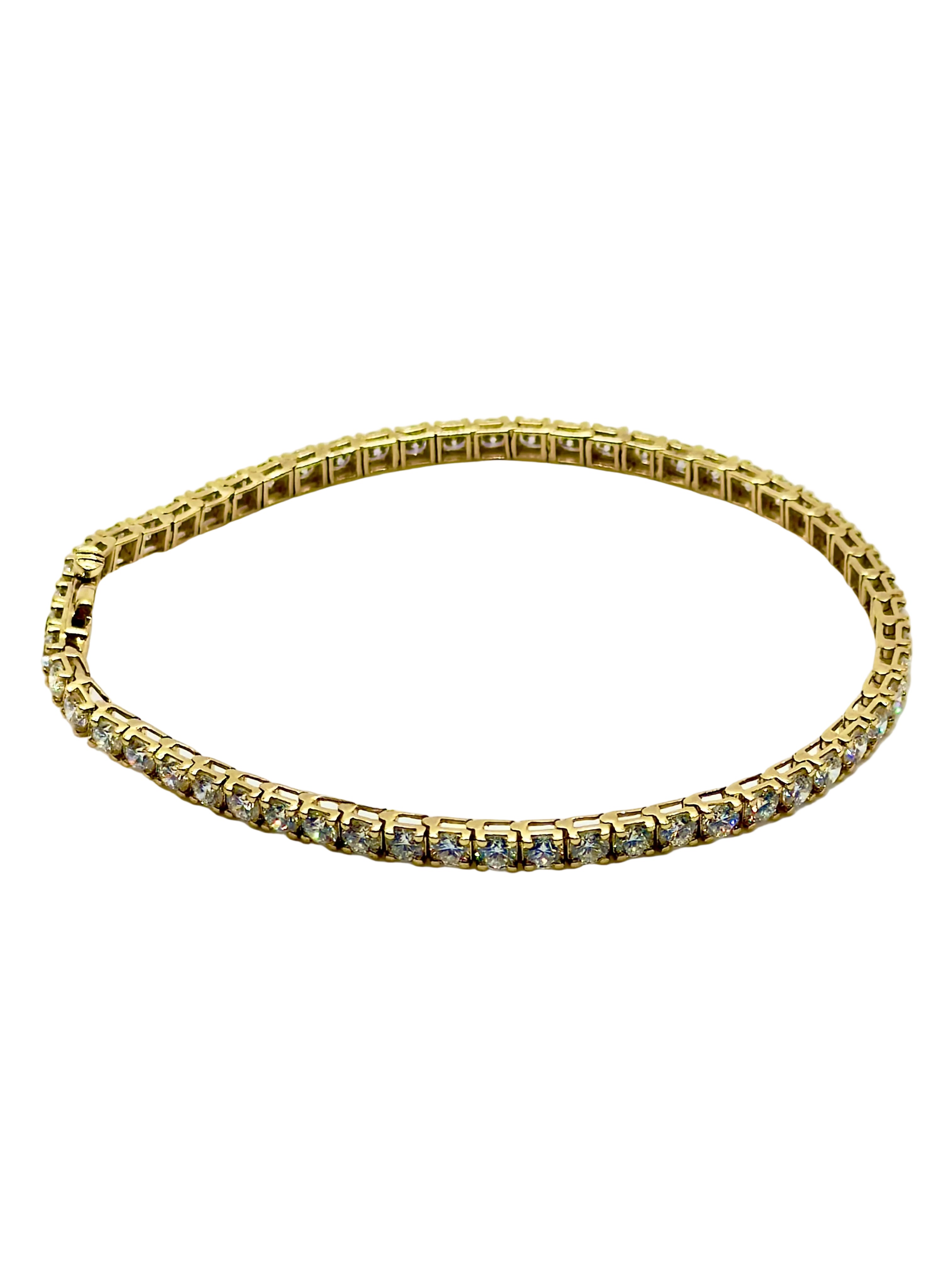 5.1 Ct. Tennis Bracelet with Round Cut Diamonds Crafted with 14K Solid Gold
