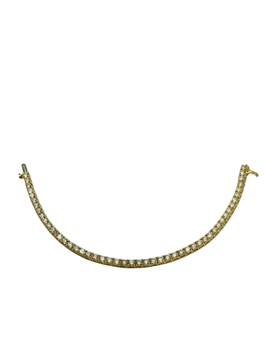 4.6 Ct. Tennis Bracelet with Round Cut Diamonds Crafted with 9K Yellow Gold