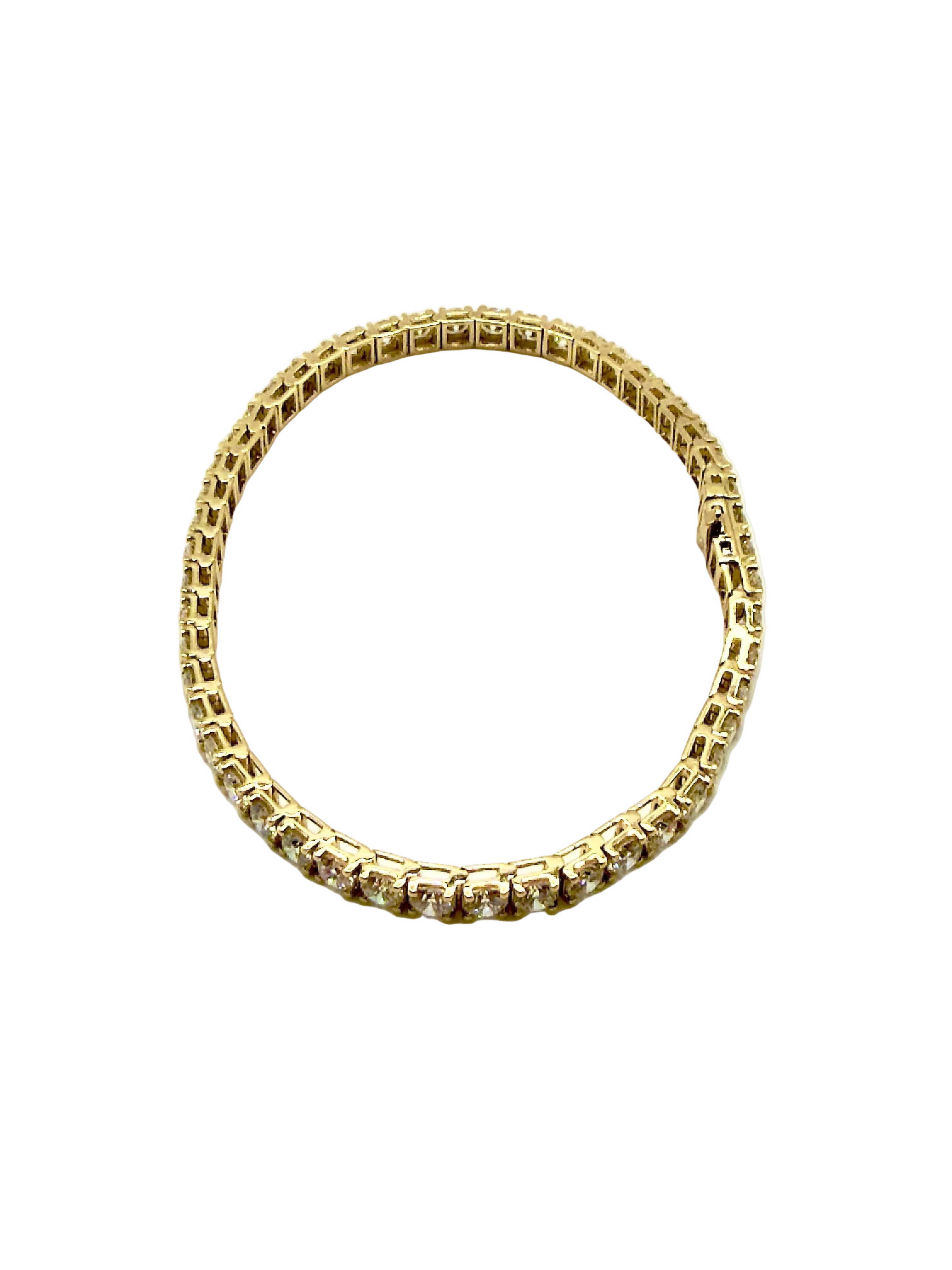 3.5 Ct. Tennis Bracelet with Round Diamonds Crafted In 9K Yellow Gold