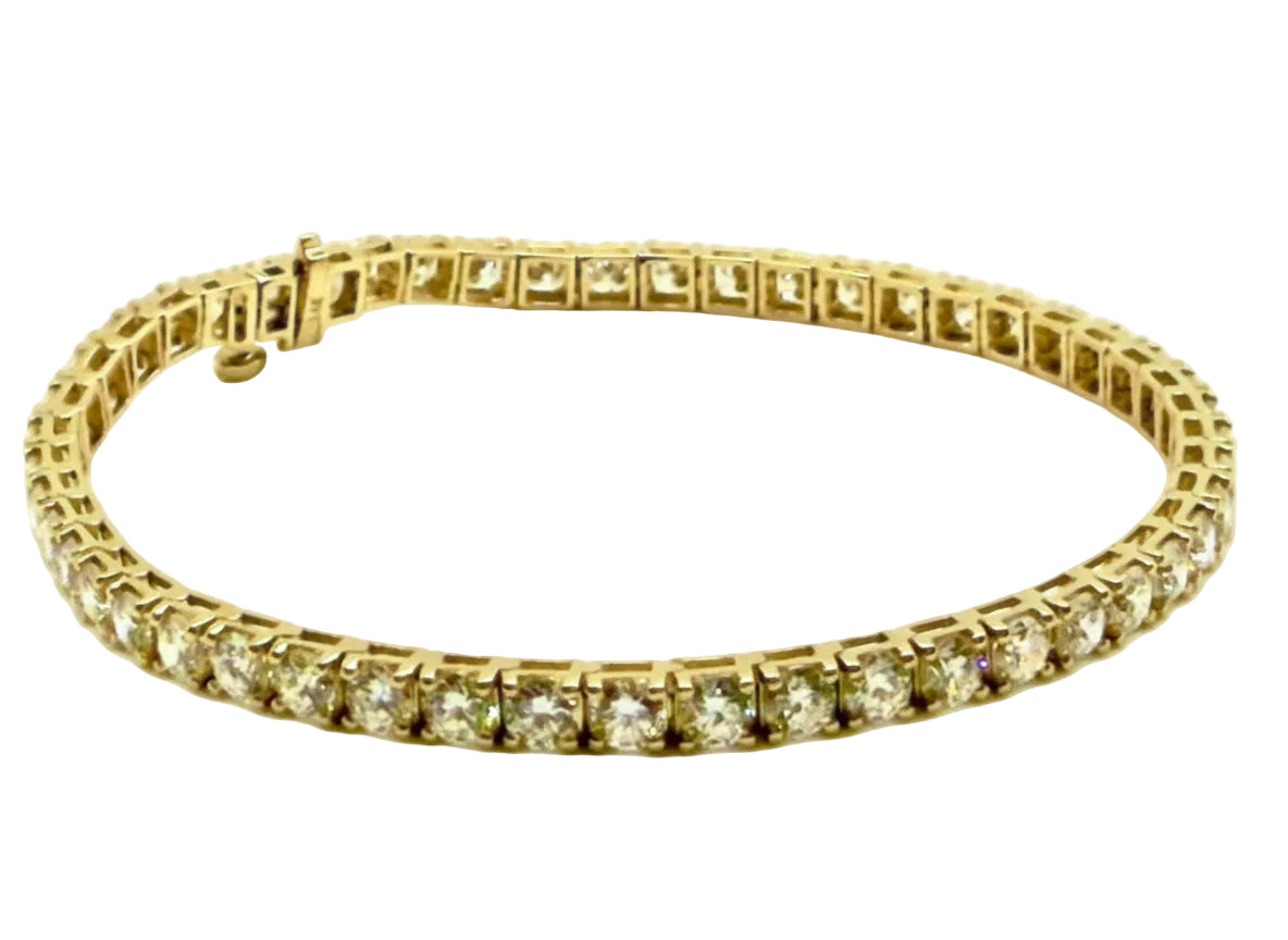 4.6 Ct. Tennis Bracelet with Round Cut Diamonds Crafted with 9K Solid Gold