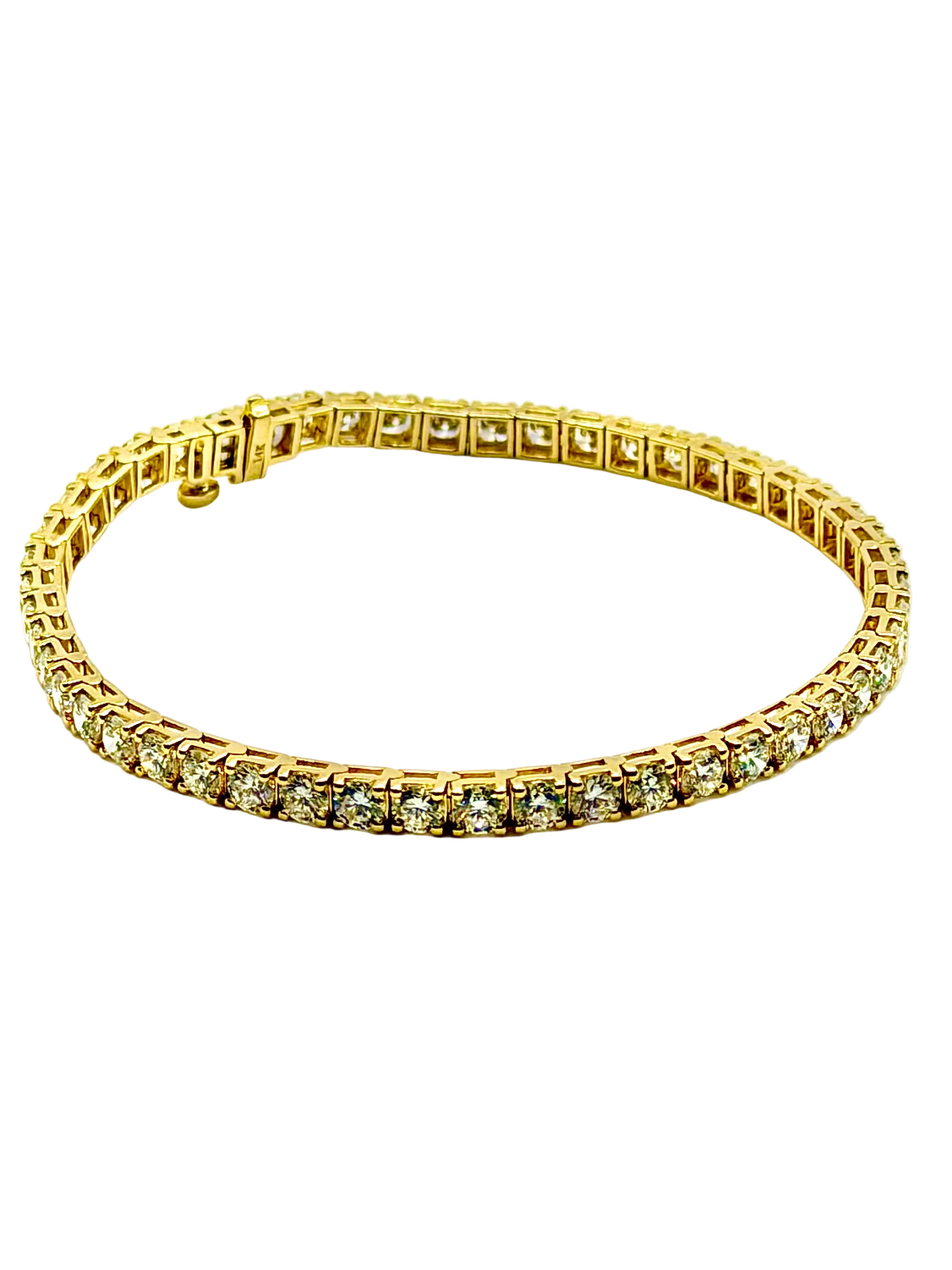 4.6 Ct. Tennis Bracelet with Round Cut Diamonds Crafted with 9K Solid Gold