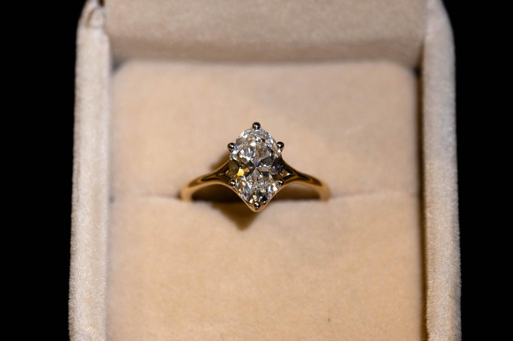 2.0 Ct. OVAL Shaped Vintage Style Engagement Ring With Split Band
