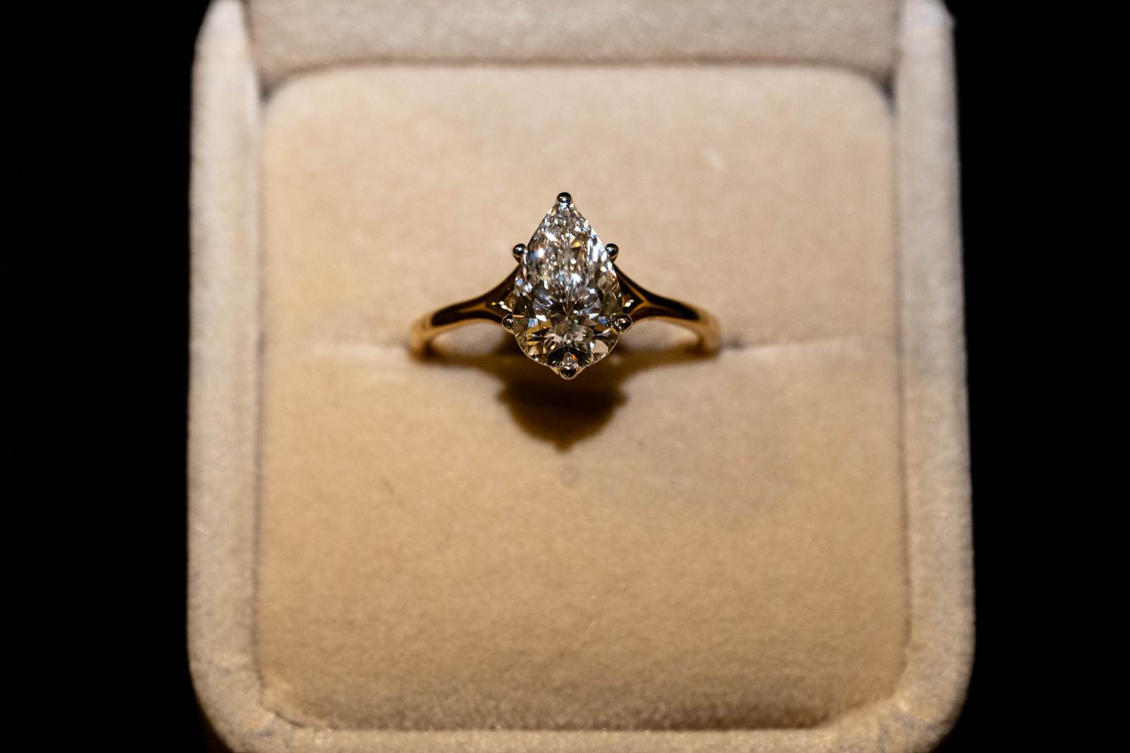 2 Ct. PEAR Shaped Solitaire Vintage Style Engagement Ring With Split Band