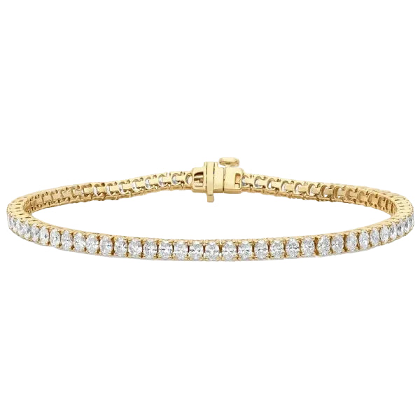 5.5 Ct. Tennis Bracelet with Oval Cut Diamonds Crafted In Solid 12K Gold