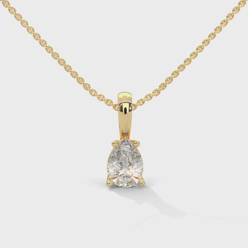 0.75 Ct. Majestic Pear Shaped Single Diamond Pendant With Timeless Elegance