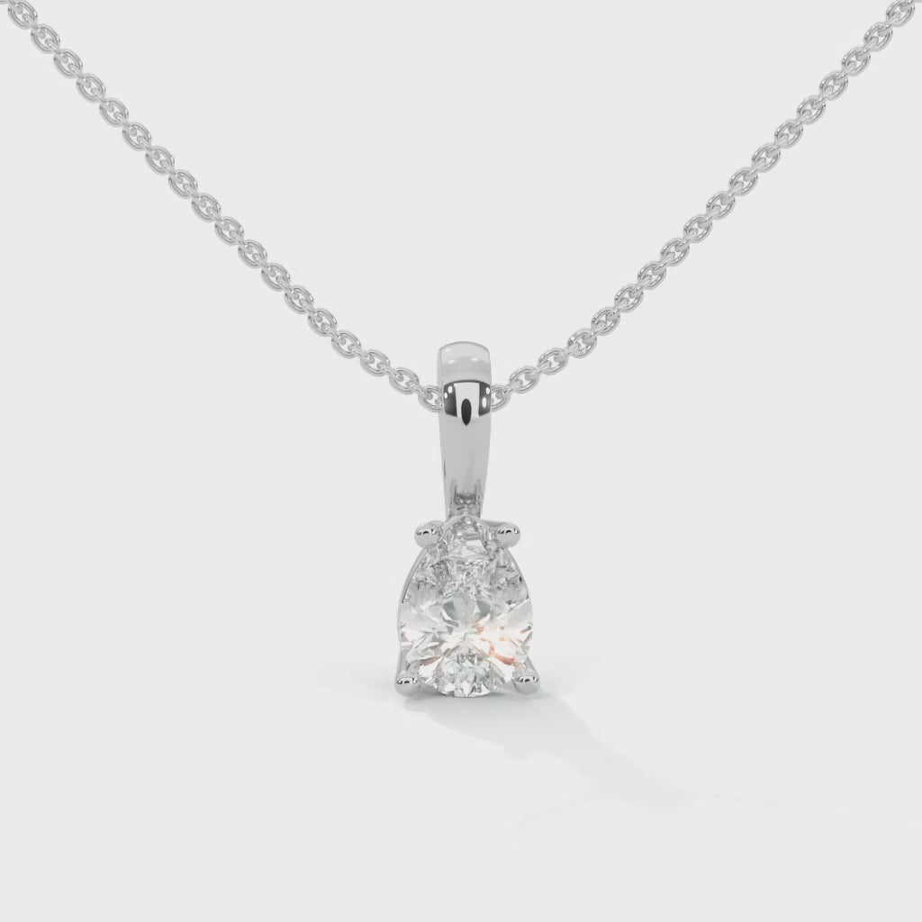 1 Ct. Majestic Pear Shaped Solitaire Diamond Pendant - Timeless Pure Elegance